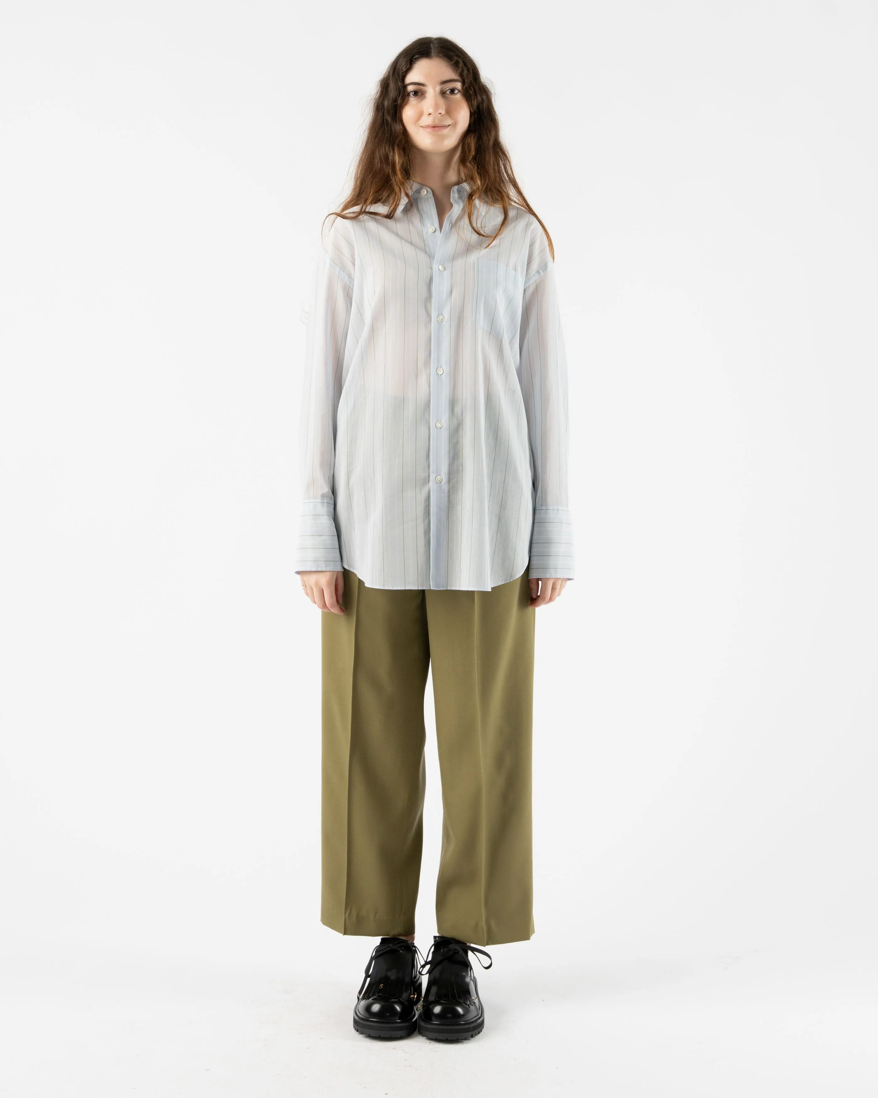 Auralee Light Wool Max Gabardine Slacks in Khaki