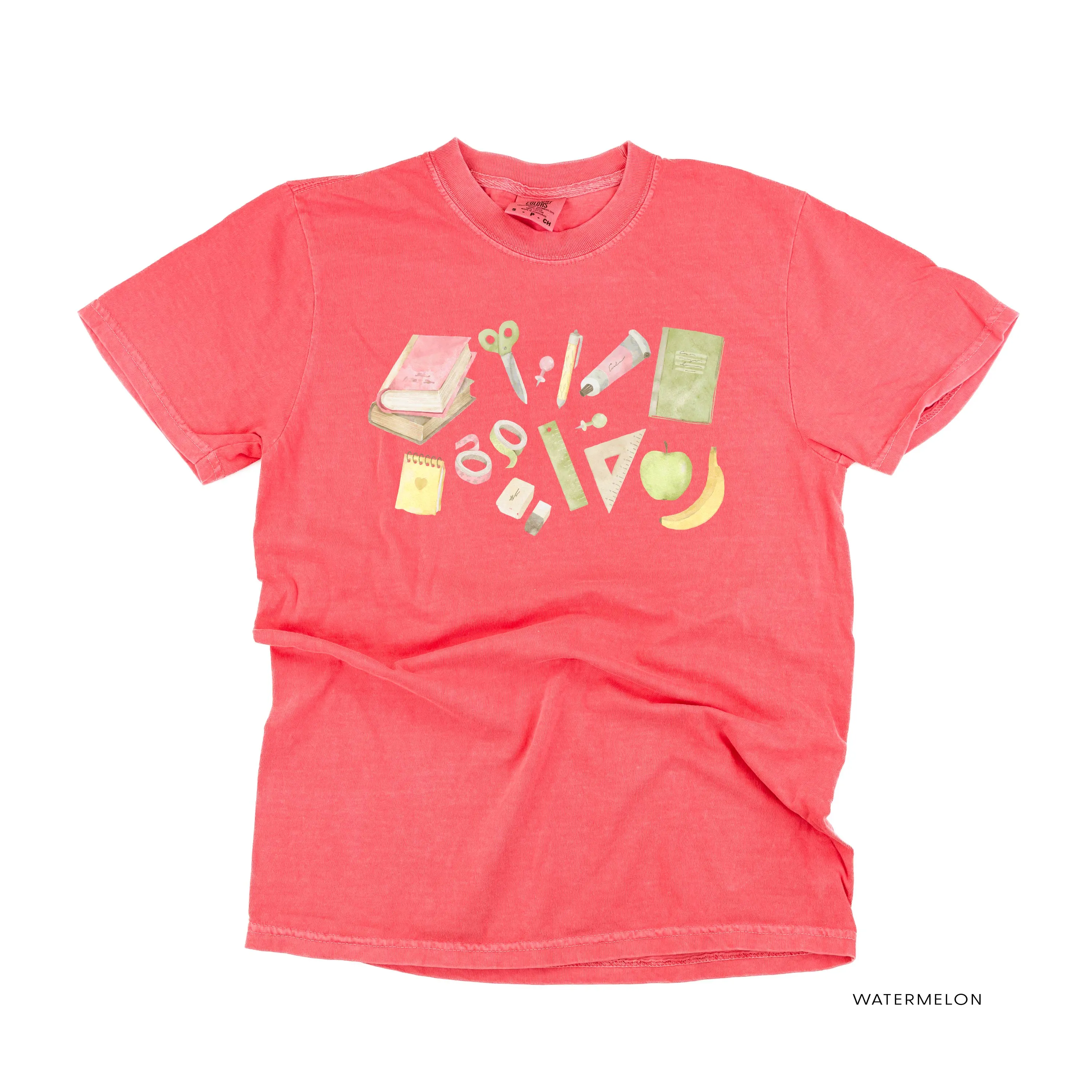 Watercolor School Supplies - SHORT SLEEVE COMFORT COLORS TEE